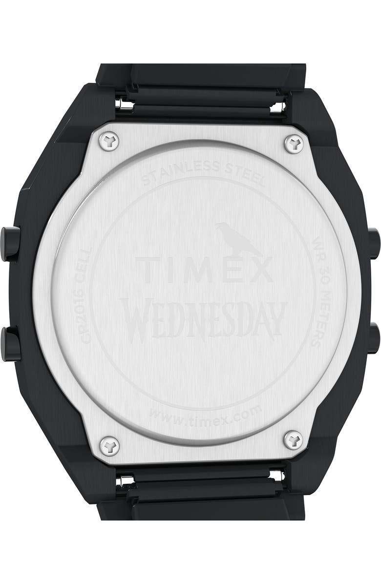Timex<sup>®</sup> x Wednesday T80 Bracelet Watch, 36mm, Alternate, color, Black