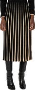 GERARD DAREL Bibiane Two Tone Pleated Knit Midi Skirt