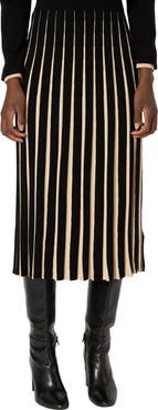 GERARD DAREL Bibiane Two Tone Pleated Knit Midi Skirt