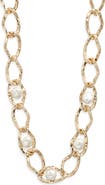 Nordstrom Embedded Faux Pearl Chain Necklace