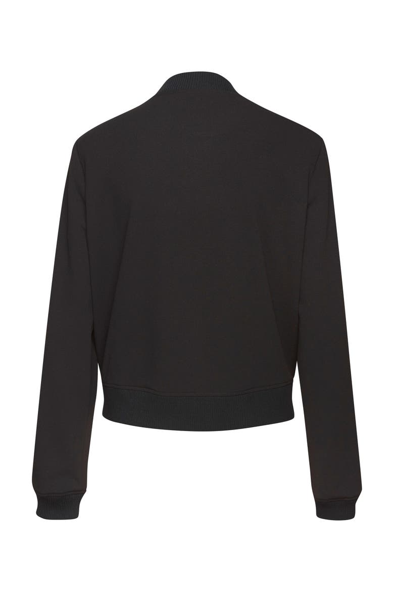 Snap Front Bomber Jacket, Alternate, color, Black