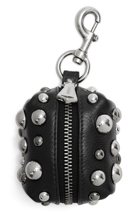 Cosmic Studded Leather Pouch Bag Charm