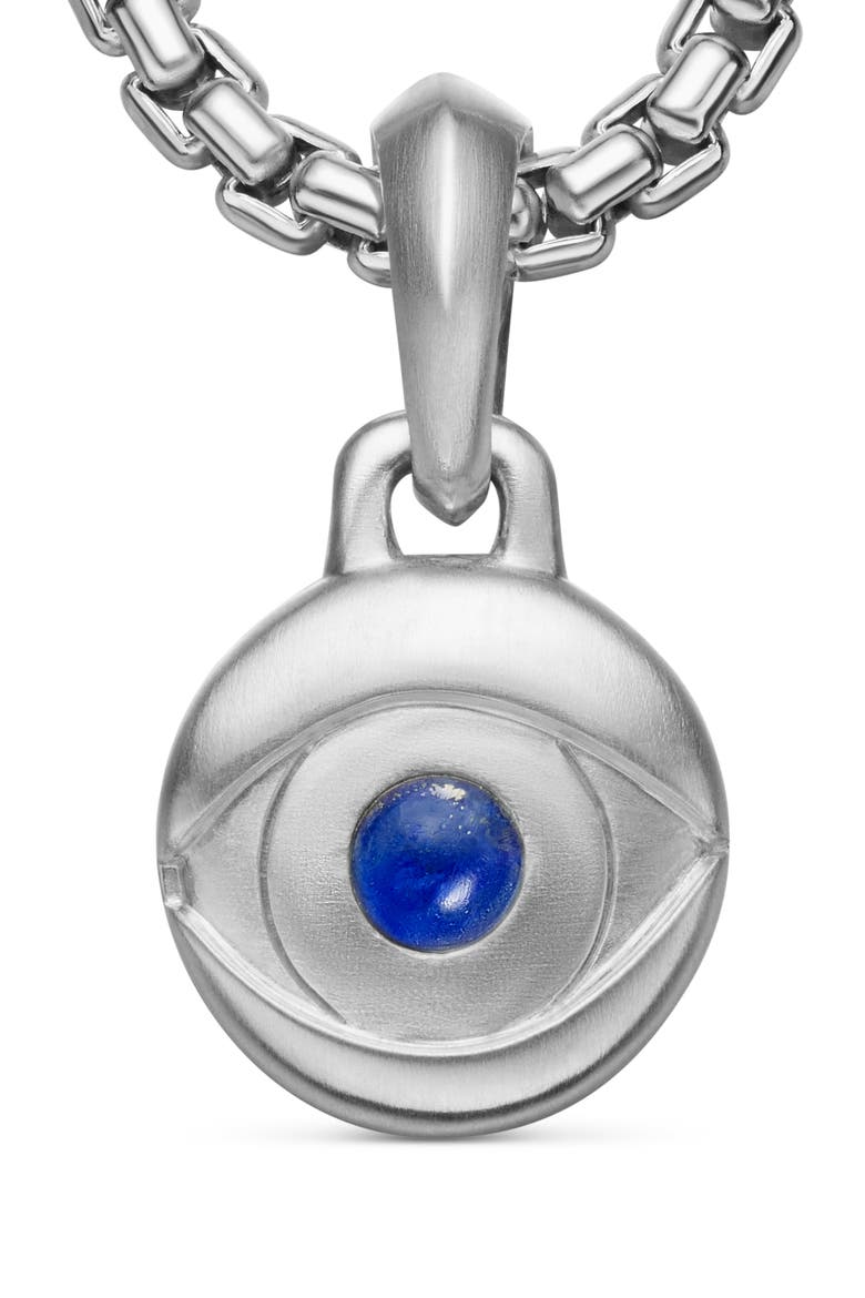 Evil Eye Amulet with Lapis Lazuli, Alternate, color, SILVER/ LAPIS LAZULI