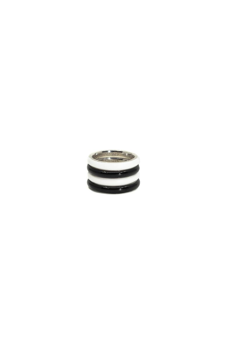 The Optic Set of Four Thin Enamel Rings, Main, color, Green Tourmaline