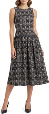 Mila Mae Paisley Cotton Fit & Flare Midi Dress