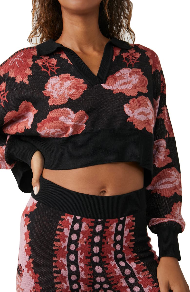 Free People Fuzzy Feelings Crop Sweater & Pants Pajama Set, Alternate, color, 