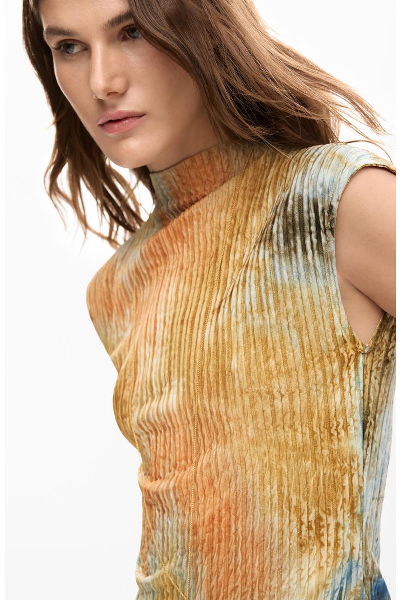 Tie Dye Funnel Neck T-Shirt, Alternate, color, OFF WHITE