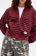 BDG Urban Outfitters Easy Stripe Crop Zip Hoodie