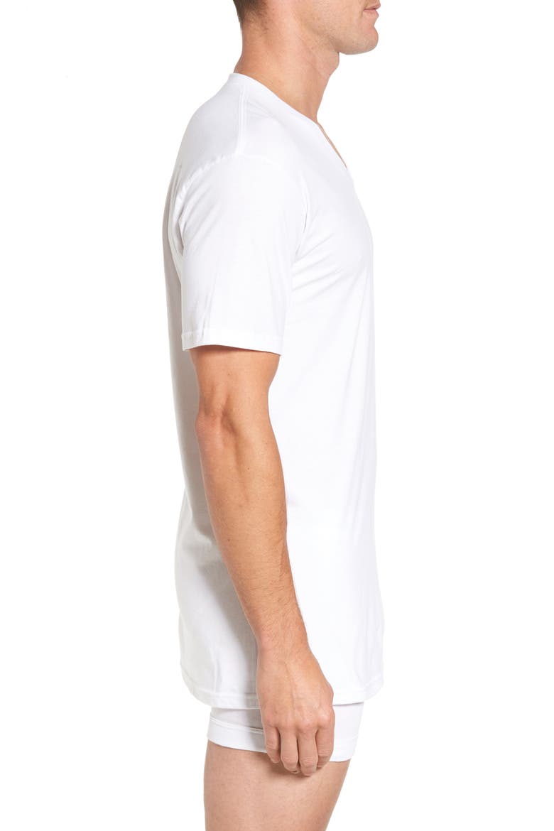 4-Pack Regular Fit Supima® Cotton V-Neck T-Shirts, Alternate, color, WHITE