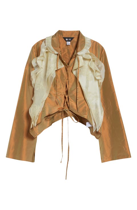 Larsen Crop Silk Lace-Up Top