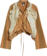 KIM SHUI Larsen Crop Silk Lace-Up Top