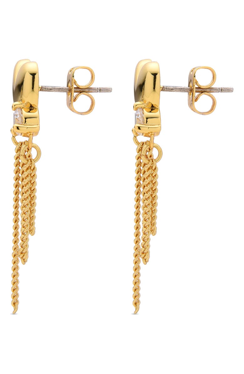 EYE CANDY LOS ANGELES Elise Heart Chain Drop Earrings, Alternate, color, Gold