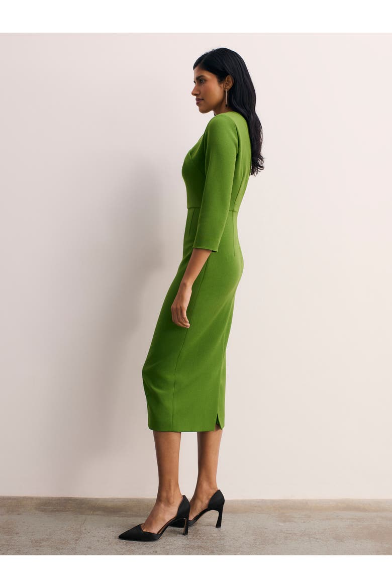 Sculpted Keyhole Midi Sheath Dress, Alternate, color, Green