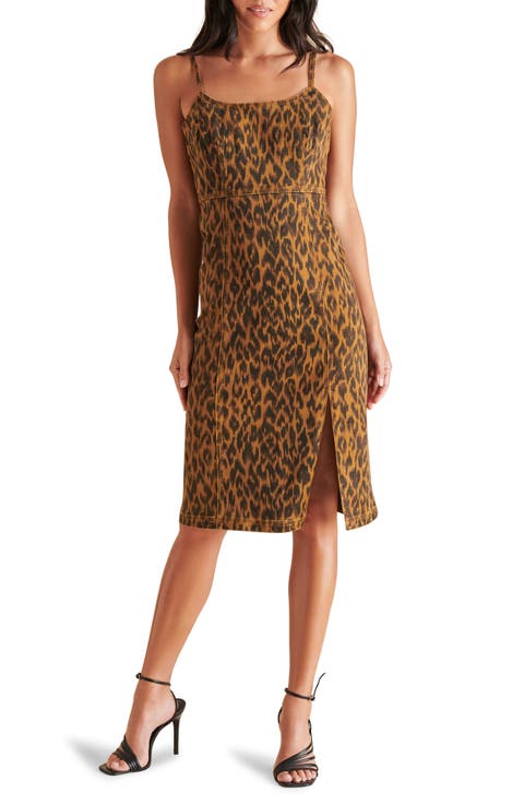 Giselle Leopard Print Denim Dress