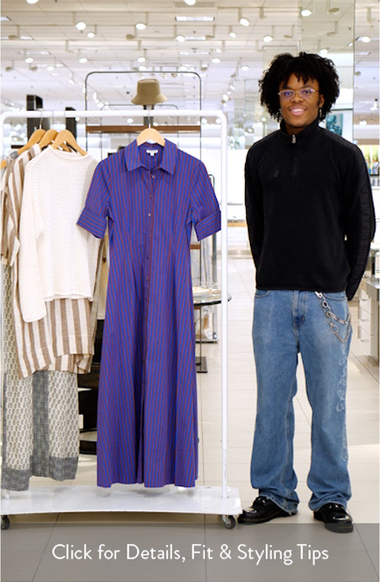 Joan Stripe Maxi Shirtdress, sales video thumbnail