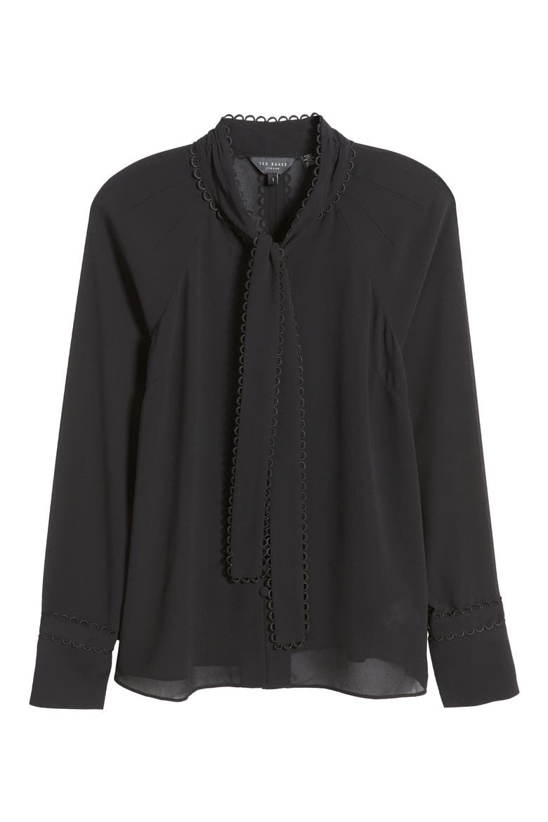 Julinaa Long Sleeve Blouse, Alternate, color, BLACK
