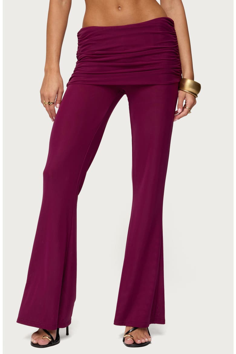 Halli Foldover Flare Pants, Main, color, BURGUNDY