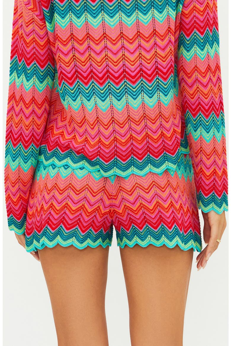 Balboa Knit Scallop Cover-Up Shorts, Alternate, color, PASSION
