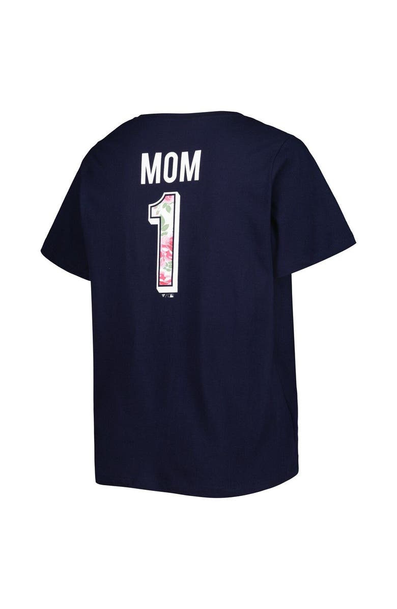 PROFILE Women's Navy Houston Astros Mother's Day Plus Size Best Mom Ever V-Neck T-Shirt, Alternate, color, 