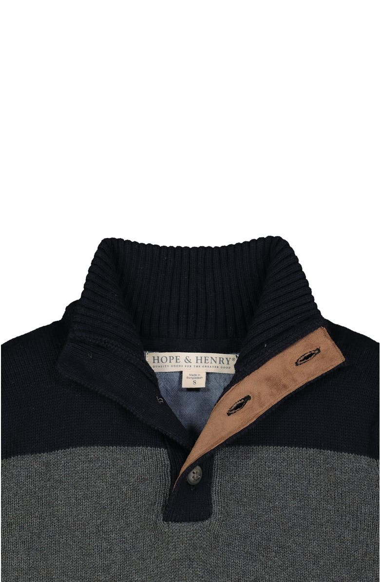 Hope & Henry Boys' Organic Contrast Sweater with Elbow Patches, Kids, Alternate, color, 