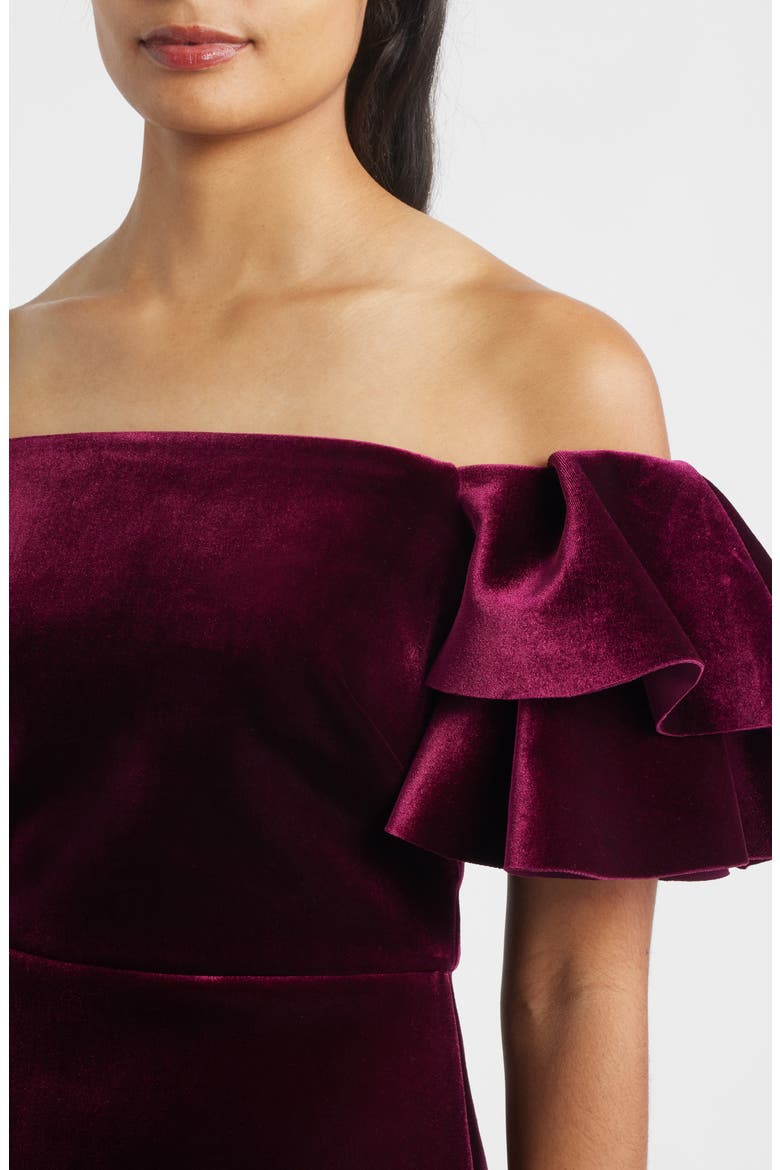 Off the Shoulder Ruffle Cocktail Dress, Alternate, color, WNE