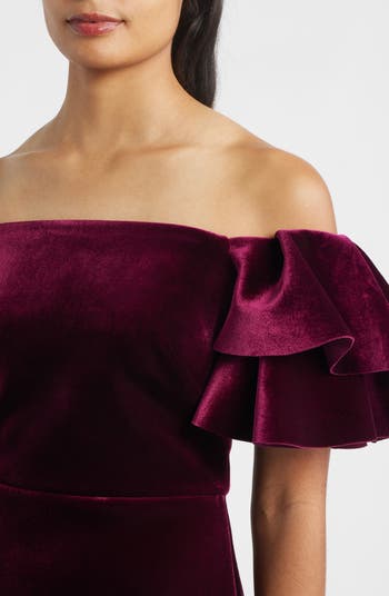 Off the Shoulder Ruffle Cocktail Dress