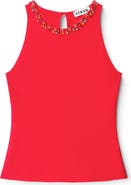 STAUD Reina Beaded Jewel Neck Tank