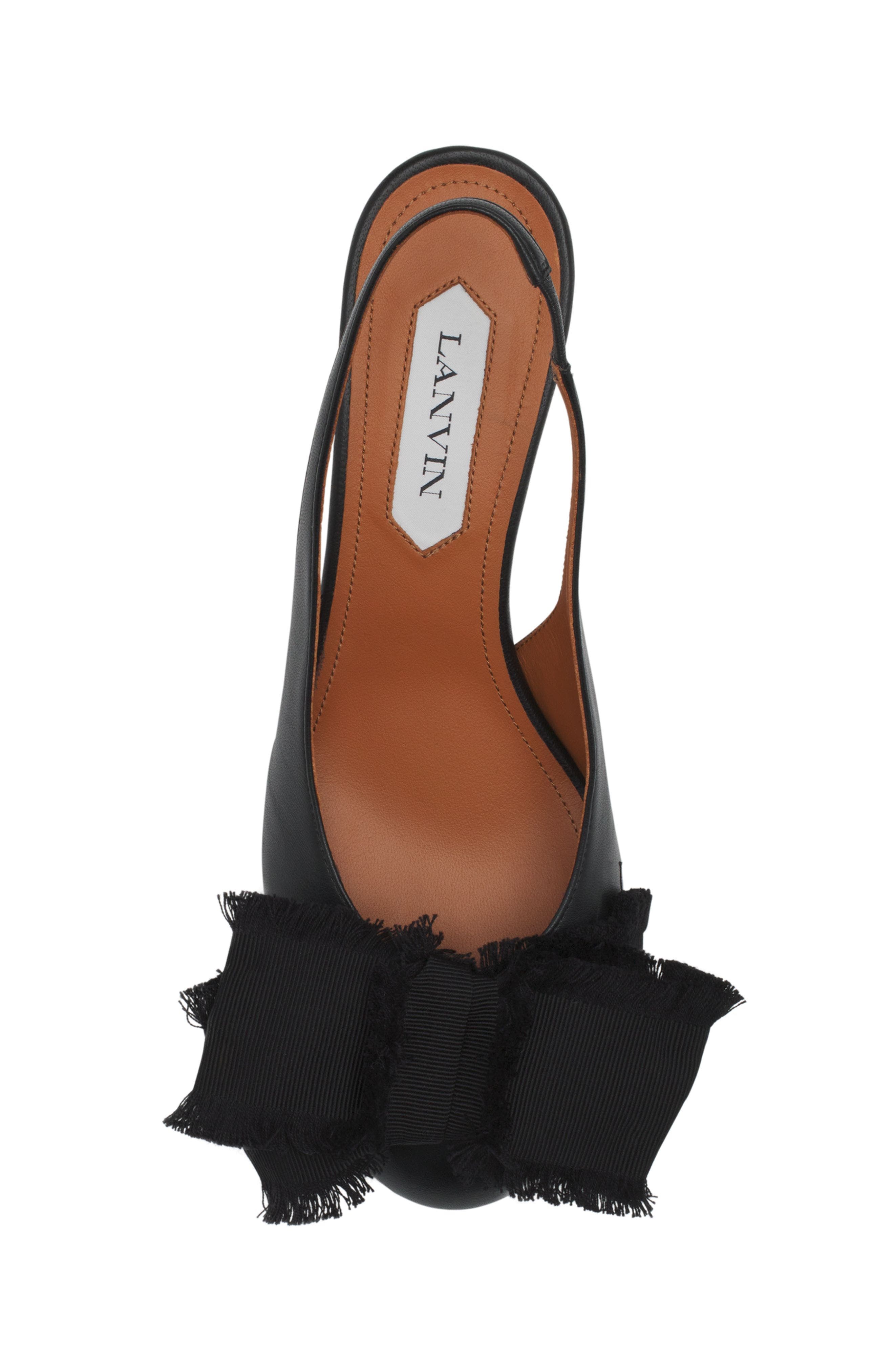 Lanvin LEATHER HEELED SLINGBACK BALLERINA, Alternate, color, 