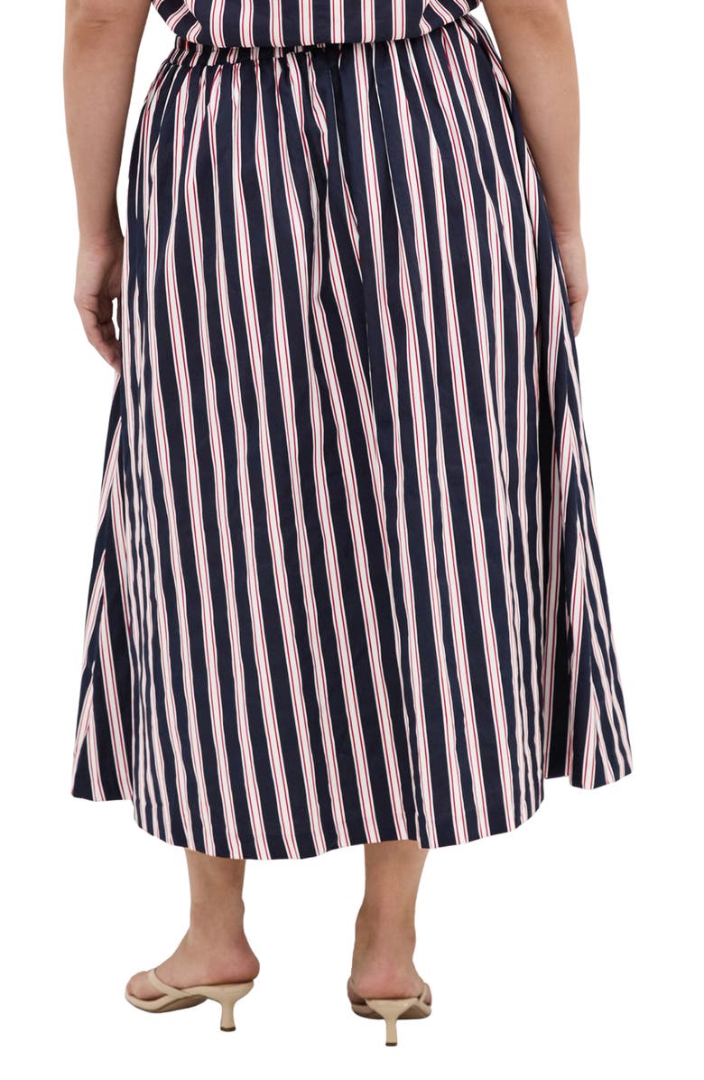 City Chic Floral Print Maxi Skirt, Alternate, color, Navy Sienna