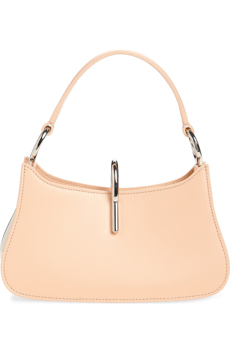 Rabanne Micro Ring Leather Top Handle Bag, Alternate, color, Peach/ Silver