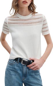 rag & bone Britt Openwork Crewneck Sweater