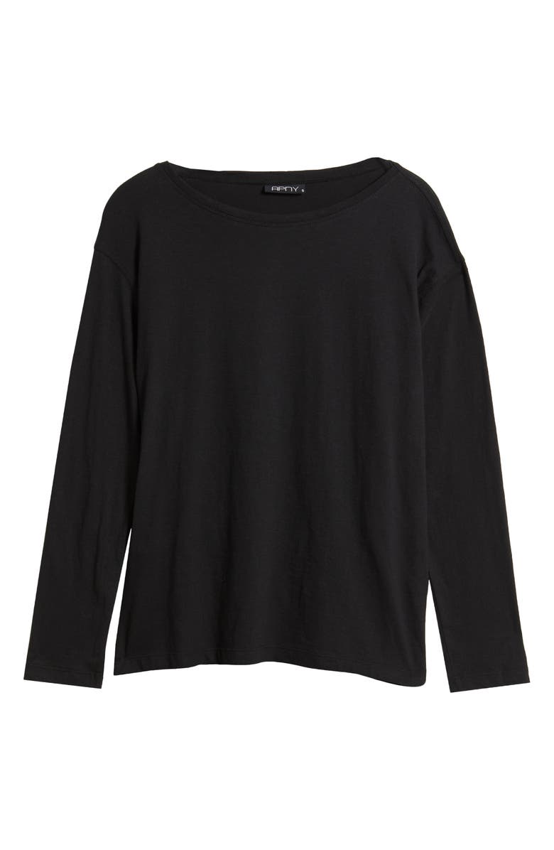 APNY Relaxed Fit Long Sleeve Cotton T-Shirt, Alternate, color, Black