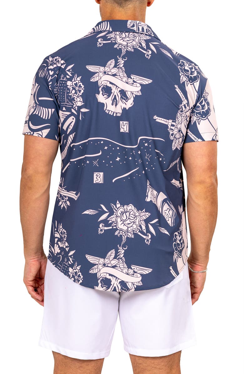 Maceoo Marthyr0400 Short Sleeve Camp Shirt, Alternate, color, Blue