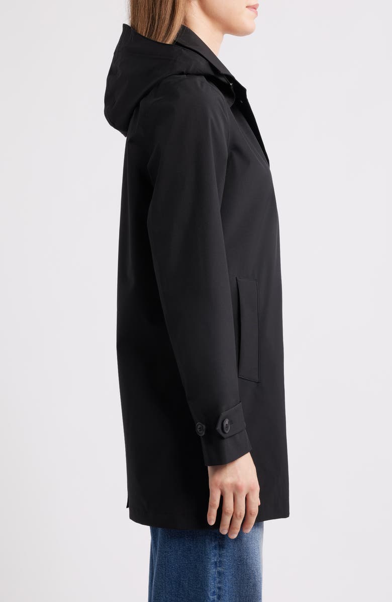 Save The Duck April Water Repellent Raincoat, Alternate, color, Black