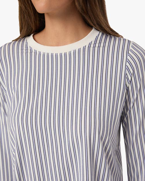 Weworewhat Boxy Crewneck Top In Lilac/drk Navy