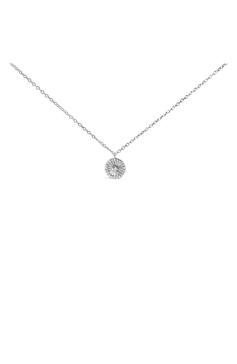 Haus of Brilliance Silver 1/6 Cttw Diamond Wheel and Spoke Pendant Necklace, Alternate, color, White