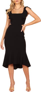 Petal & Pup Yvonne Ruffle Trim Cutout High-Low Dress