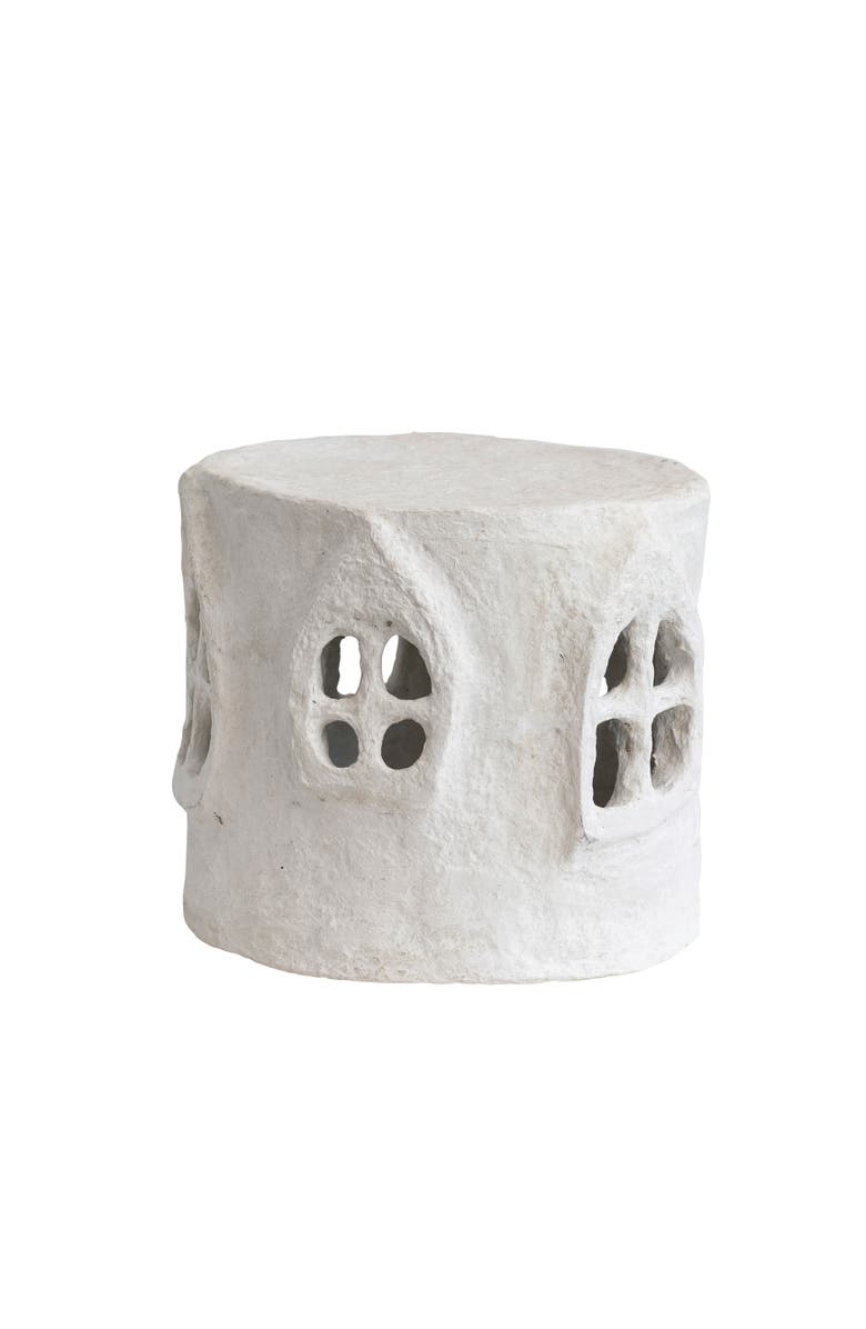 Storied Home Decorative Handmade Paper Mache House, Main, color, Ivory