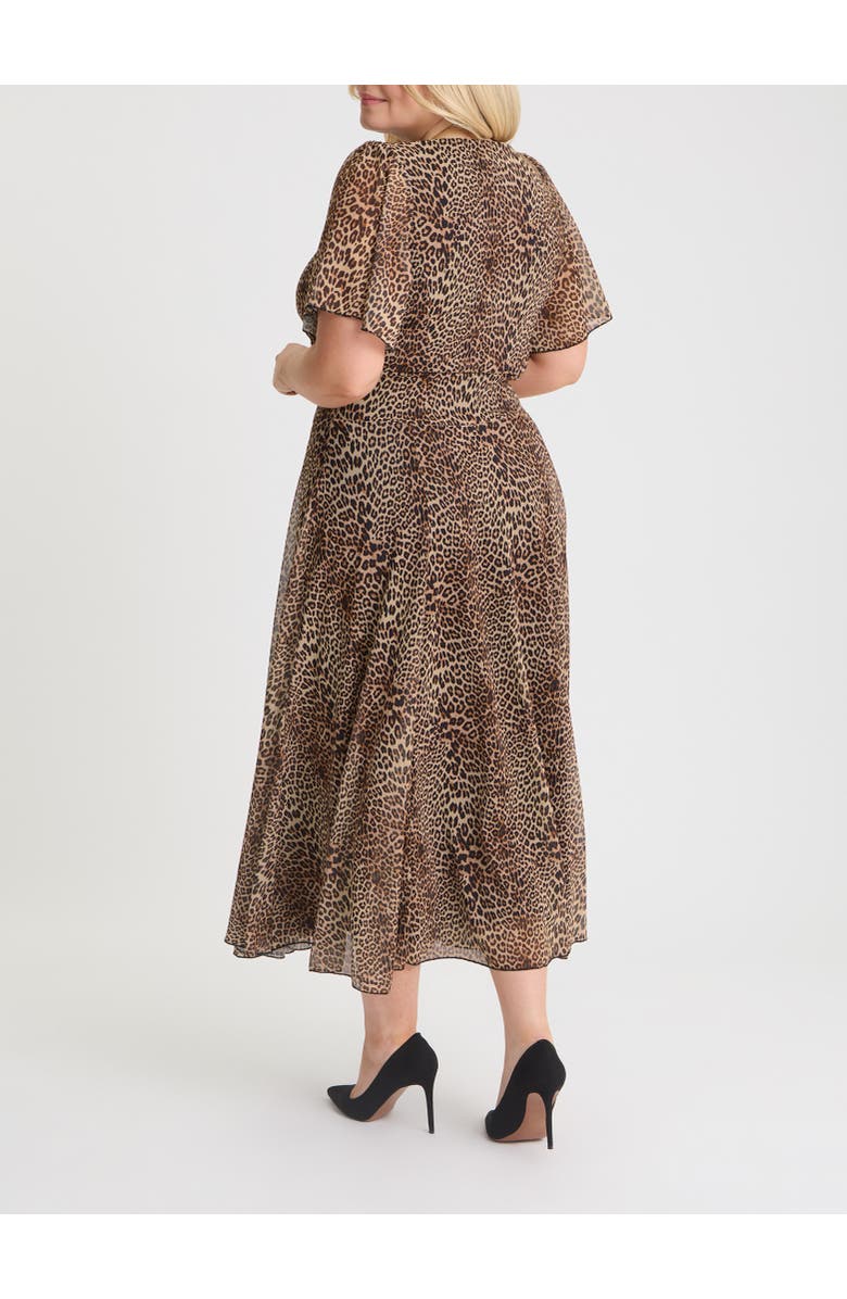 Scarlett & Jo Liz Animal Bolero Wrap Bodice Midi Dress, Alternate, color, Leopard Print