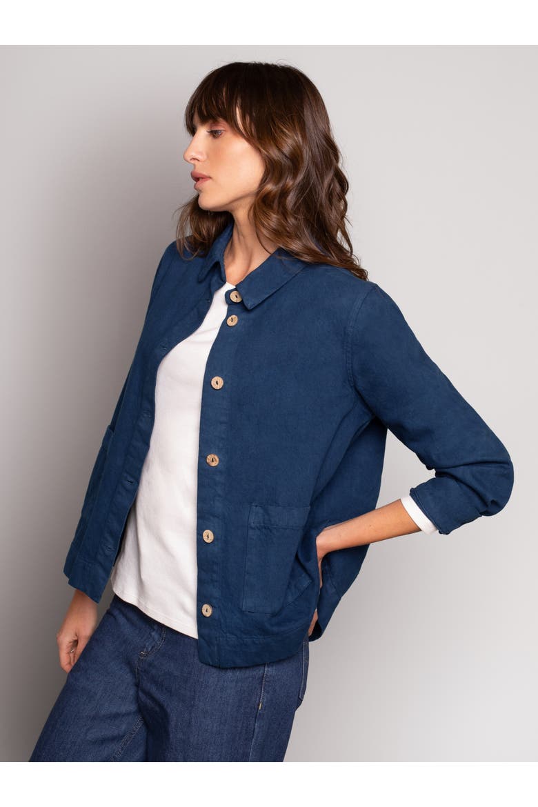 Cotton Twill Pleat Back Jacket, Alternate, color, DARK NAVY