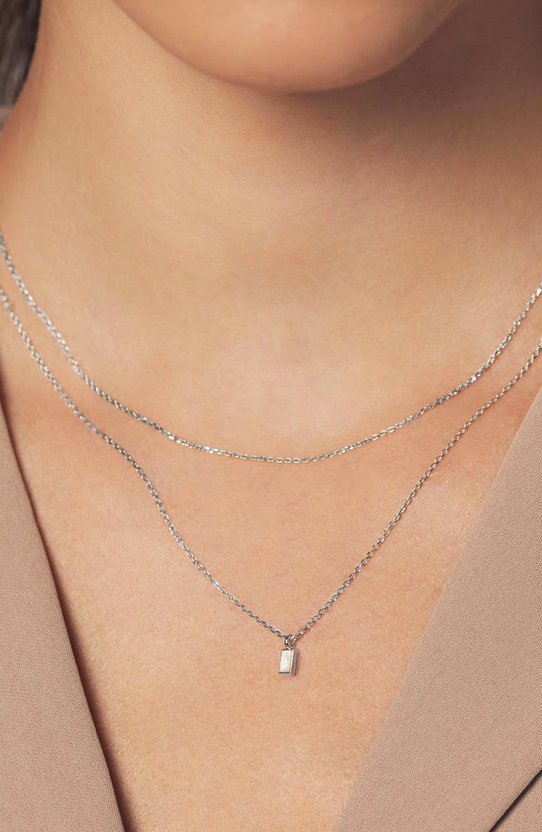 Bearfruit Jewelry Sterling Silver 18k Gold Plated Elayna Layered Necklace Holiday Gift Idea, Alternate, color, Silver
