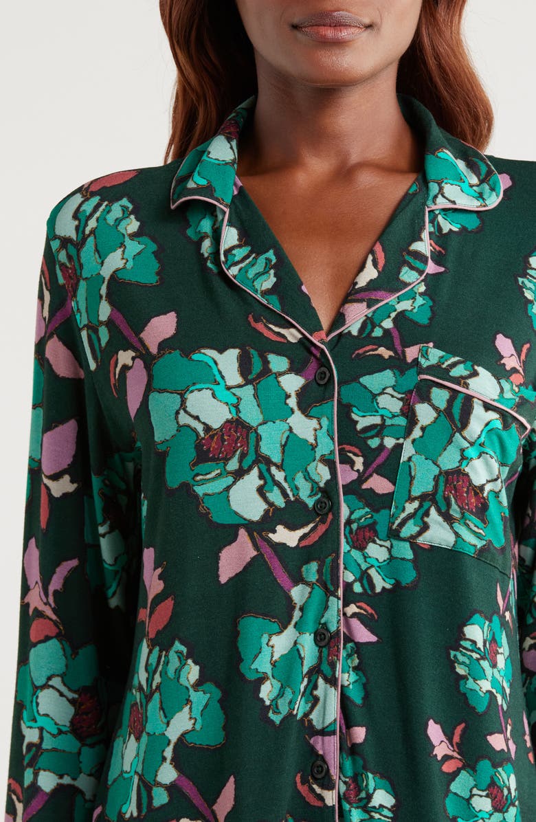 Alivia Sofia Print Pajamas, Alternate, color, Stained Glass Floral Emerald