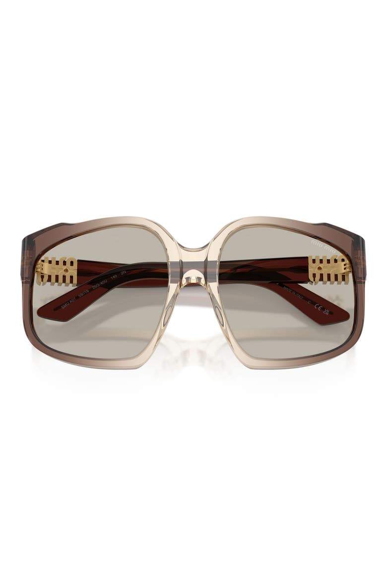 59mm Polarized Irregular Sunglasses, Alternate, color, BROWN GRADIENT / LIGHT BROWN