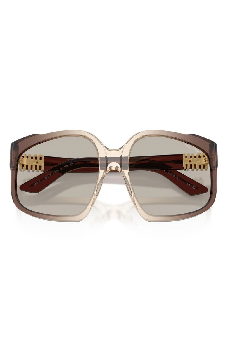 Miu Miu 59mm Polarized Irregular Sunglasses, Alternate, color, Brown Gradient / Light Brown