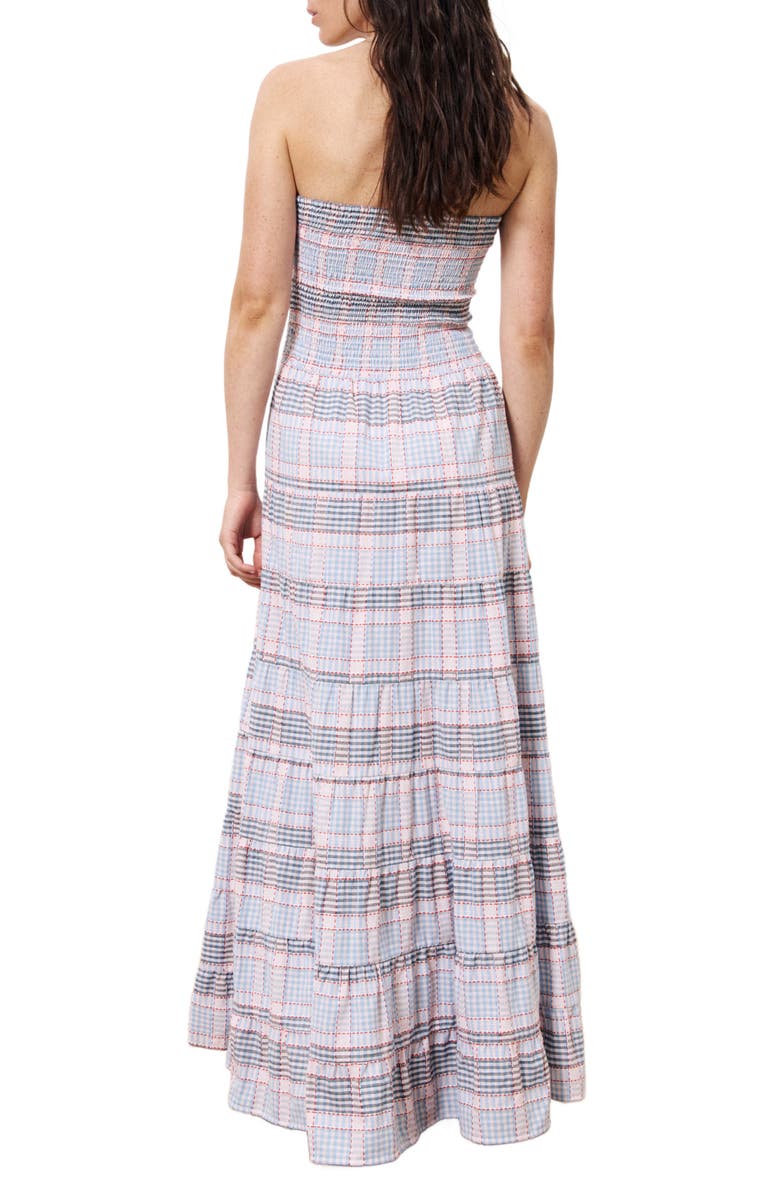 FRNCH Dalel Smocked Tiered Strapless Maxi Dress, Alternate, color, Bleu Clair