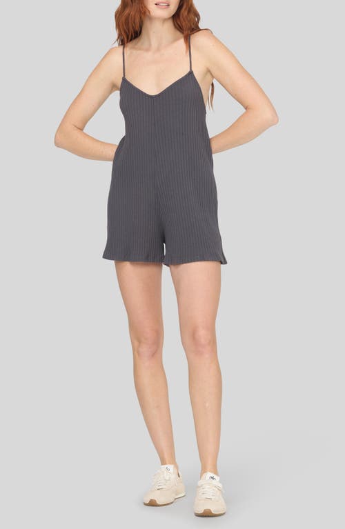 Project Social T Bar Tie Back Ribbed Romper In Gray