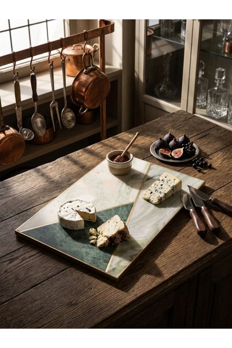 Brno Marble Cheese Board, Alternate, color, Shades of Green