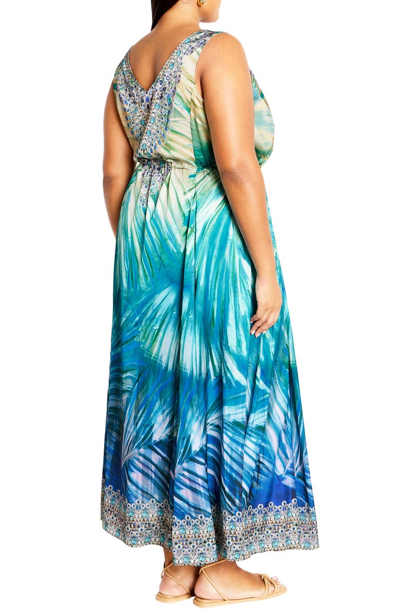 City Chic Afterglow Sleeveless Jersey Maxi Dress, Alternate, color, Afterglow
