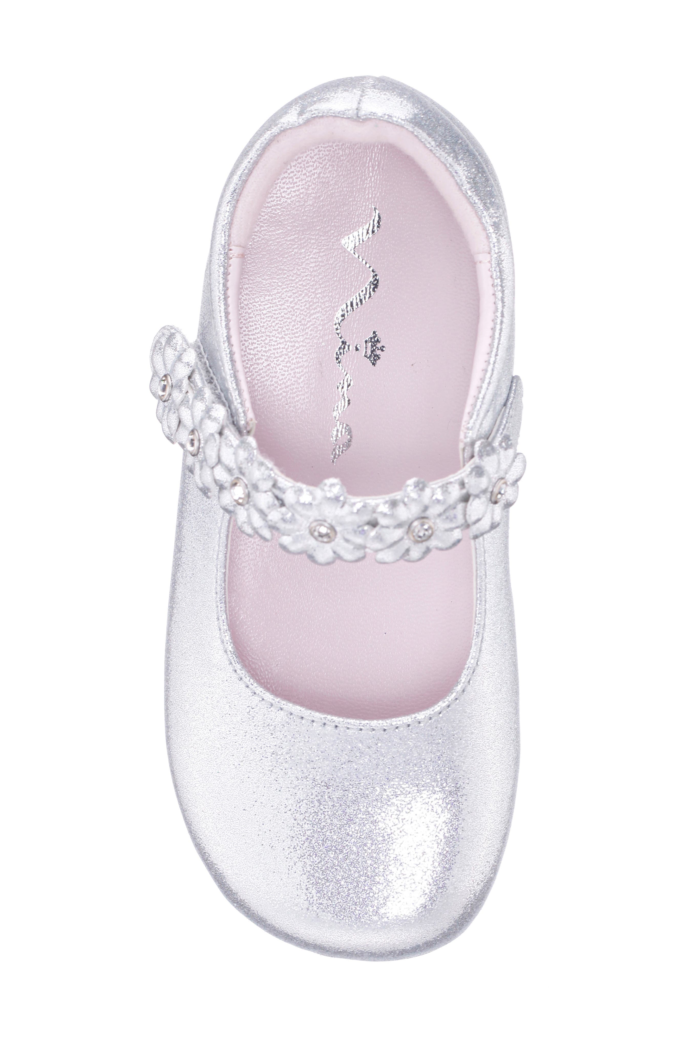 Nina Kids' Tuley Mary Jane Flat, Alternate, color, Silver Shimmer