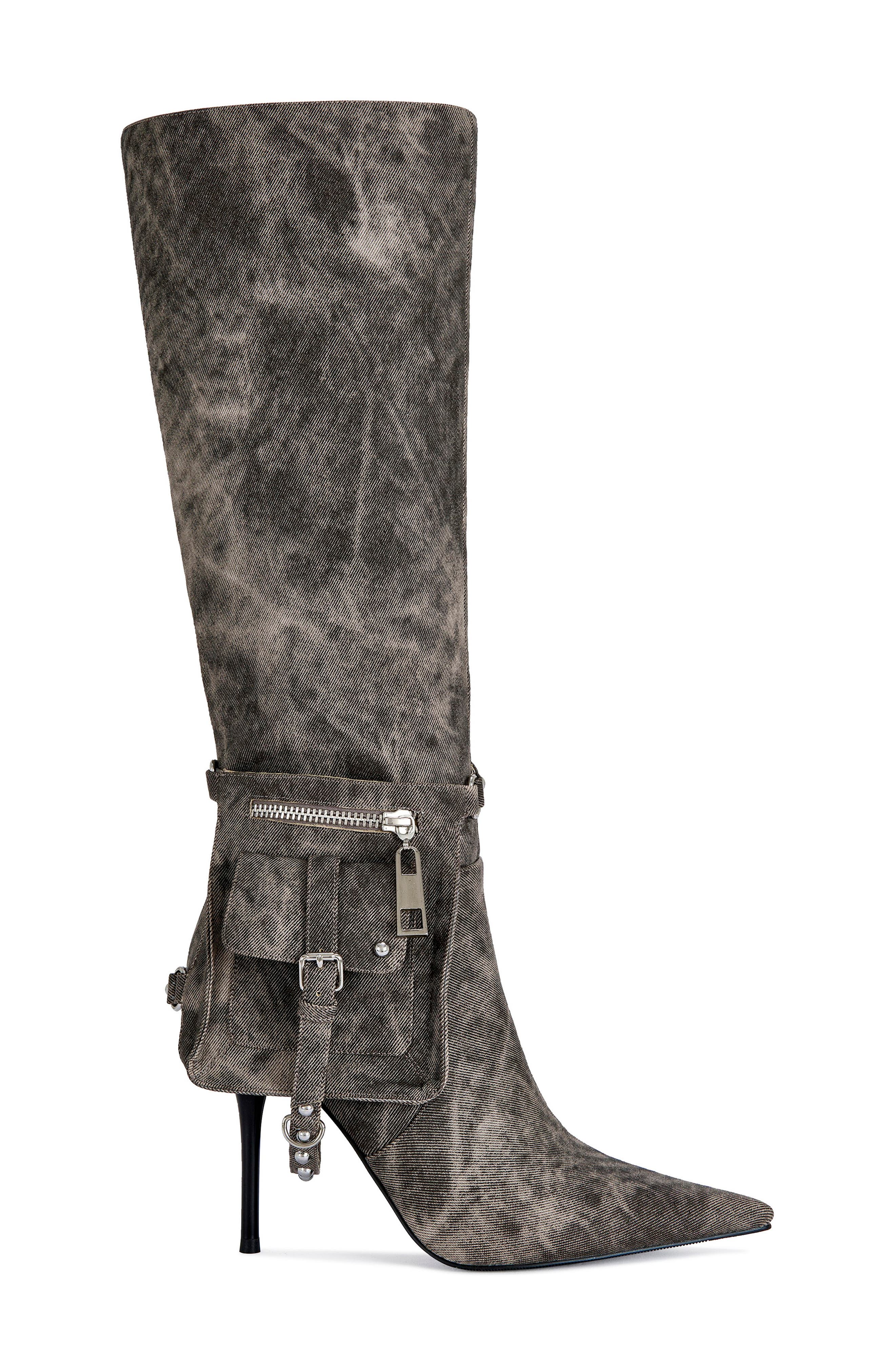 AZALEA WANG Rondel Knee High Boot, Alternate, color, Brown Multi